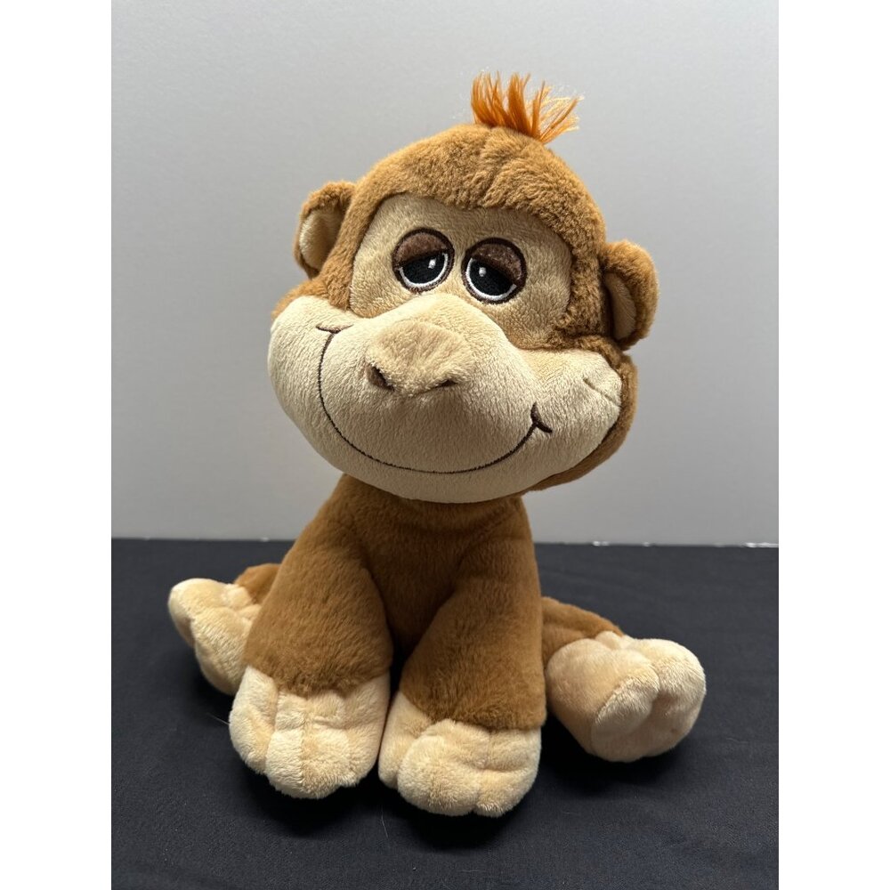 Fiesta Happy Kritters 10" Sitting Monkey Plush Toy With Embroidered Eyes